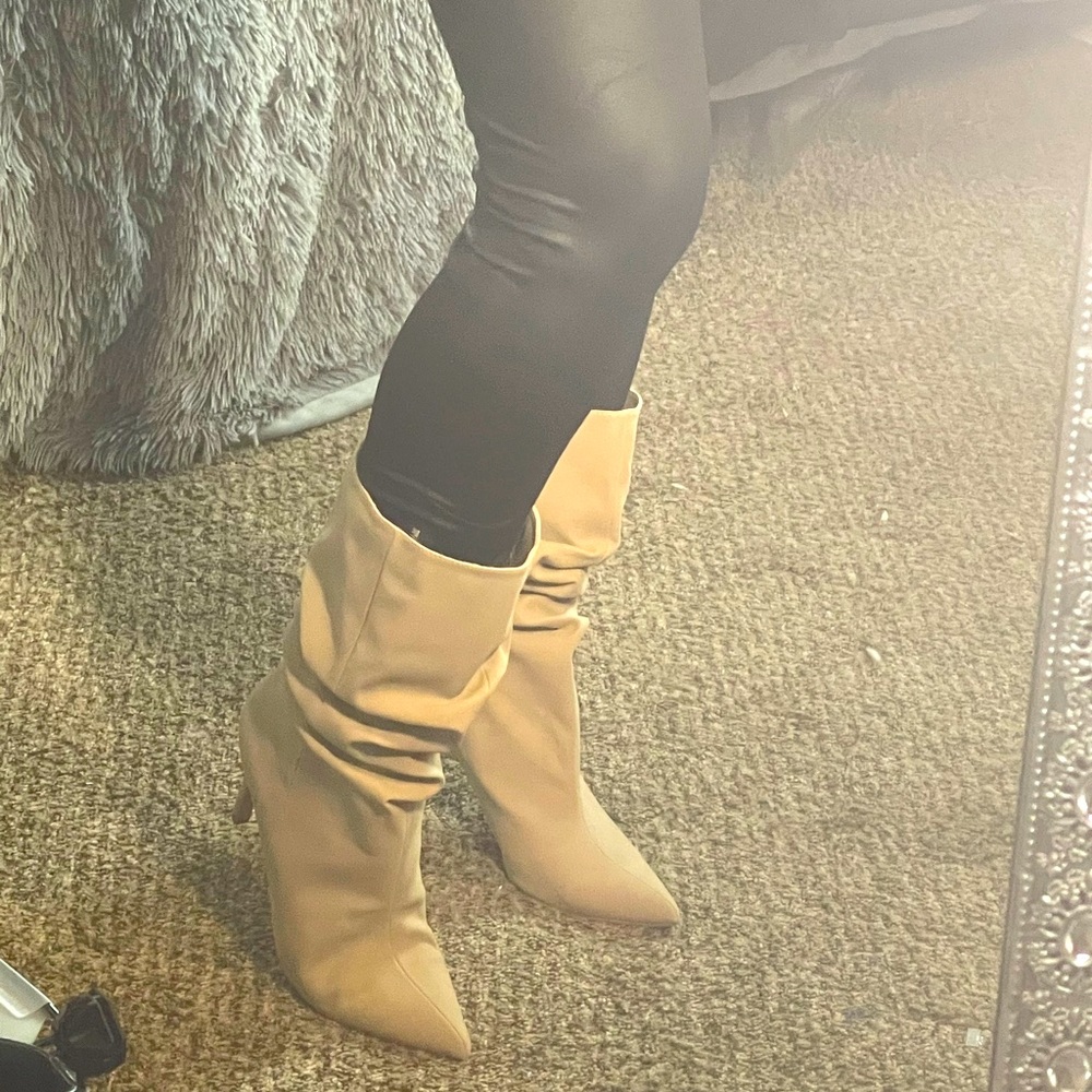 Missguided Tan Suede Ankle Stilettos